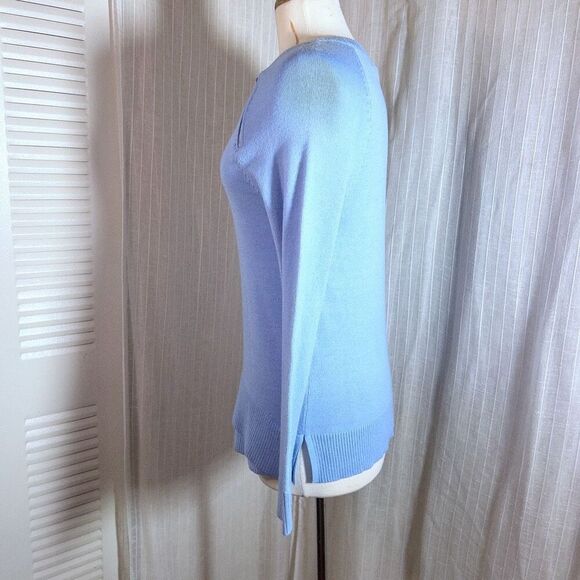 Neiman Marcus | Women’s | Sweaters | XS | Modern Abstract Light Blue Sweater - Picture 3 of 5